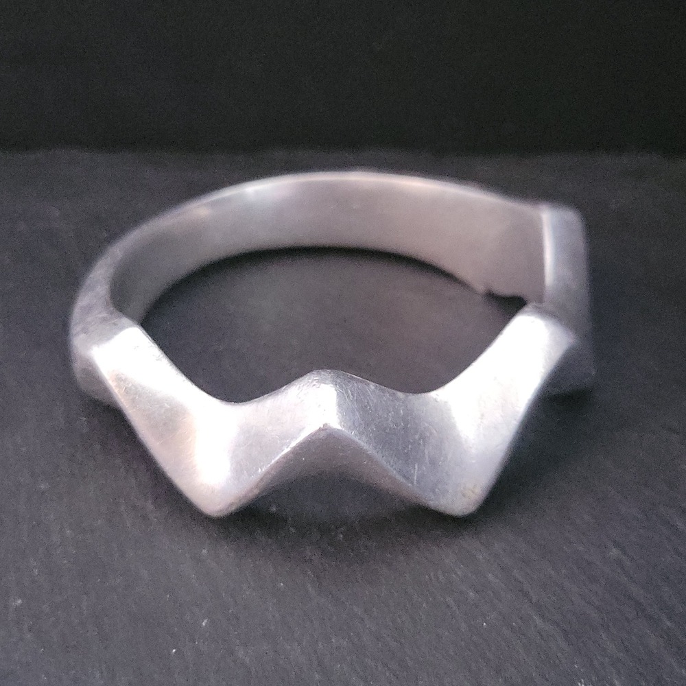 Vintage Sculptural Mid-Century Aluminum Lightweight Statement Bracelet